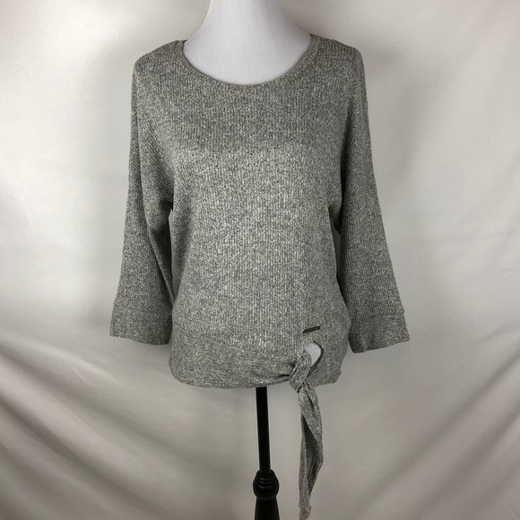 Adrienne Vittadini | Sweaters | Adrienne Vittadini Front Knot Rib Knit Sweater L | Poshmark